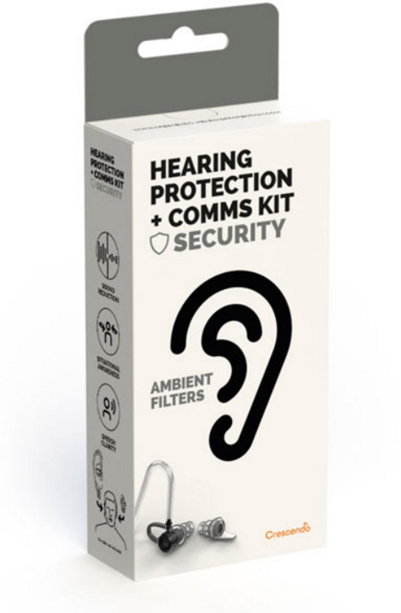 Crescendo Security Ambient Filters gehoorbescherming voor portofoon beveiliging oortjes