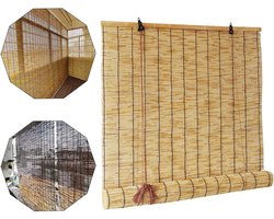 Bamboe Rolgordijnen - Rieten Jaloezieën - Buiten Decoratie - Handgeweven Riet - 130x180cm - Natuurlijk