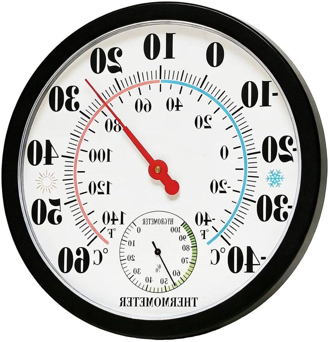 Buiten thermometer - Hygrometer Weerstation - Klimaat Bewaken - Geen Batterijen Nodig - 25 cm - Zwart