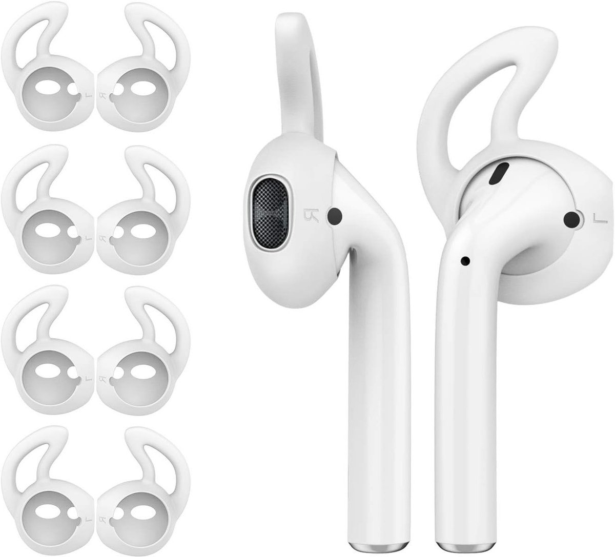 Zachte Silicone Oordopjes voor Sport, Antislip Earhooks en Beschermende Accessoires voor AirPods en EarPods - 4 Pairs