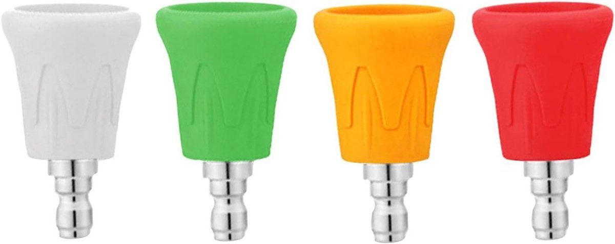 Hogedrukreiniger Sproeikoppen - Reinigingsmondstukken Set - Efficiënt Reinigen - Roestvrij Staal - 1/4 Inch - Zilver
