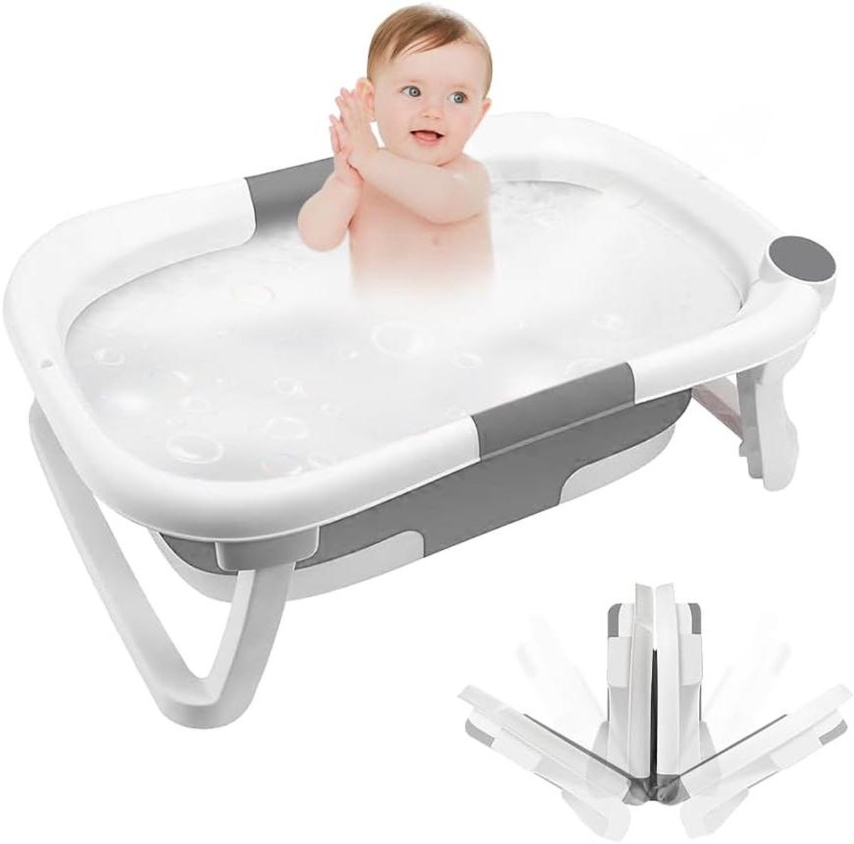 Opvouwbaar Babybad - Draagbaar Badje - Baby Veilig Baden - Met Digitale Thermometer - 63 x 43 x 20 cm