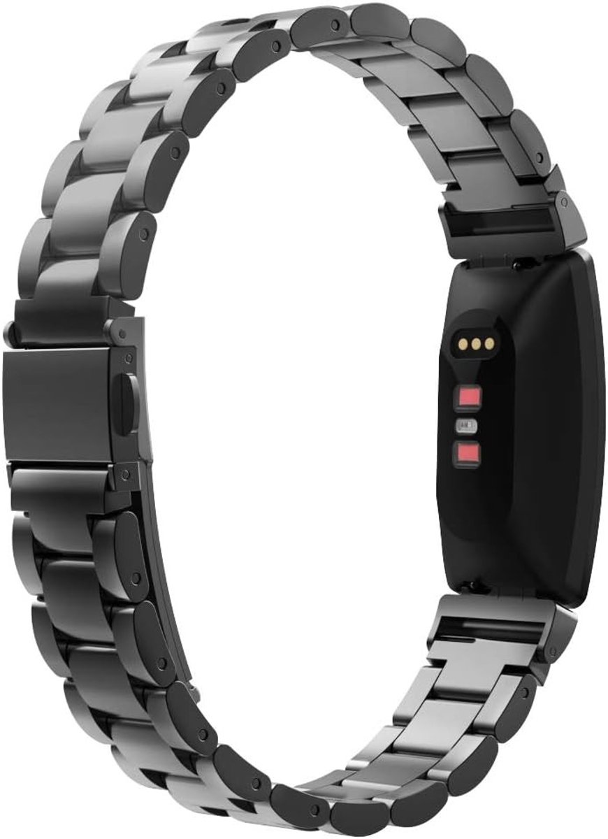 Stalen Vervangband voor Fitbit Inspire/Inspire HR/2, Verstelbare Metaalarmband met Lugs, Zwart en Duurzaam Design