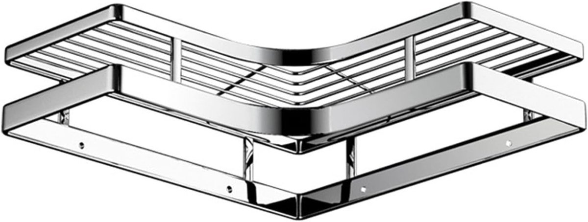 Ruimtebesparende Hoek Organizer voor Douche, Dikke en Stevige RVS Rek met Niet-Markerende Lijm, Perfect voor Badkamer en Keuken