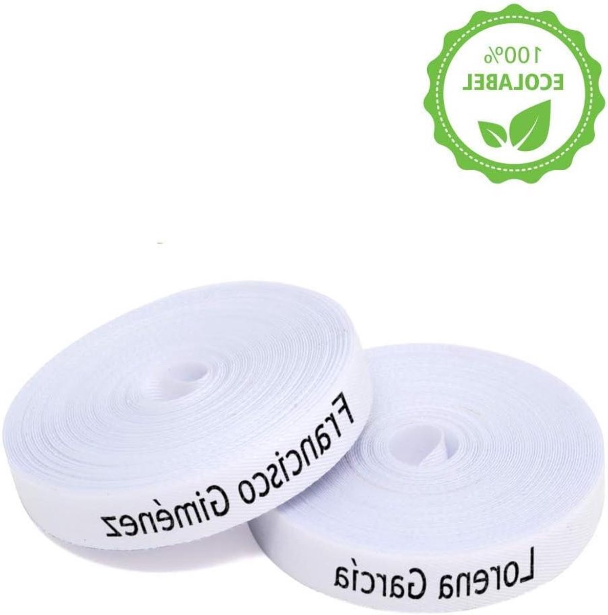 Opstrijkbare Kleding Etiketten - Textiel Labels - Kleding Personaliseren - Machinewasbaar 60°C - 8 cm x 1 cm - Wit