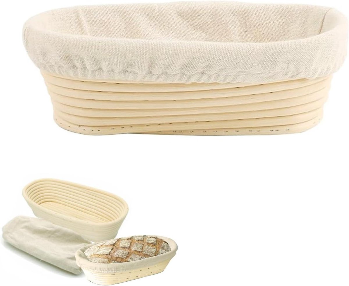 Rijsmand Ovale Brood - Banneton Broodvorm - Zuurdesem Brood Bakken - Natuurlijk Rotanriet Materiaal