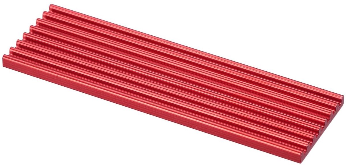 M.2 SSD Koellichaam - NVMe Heatsink - Laptop Koeling - Geribbeld Ontwerp - 70x22x3mm - Rood