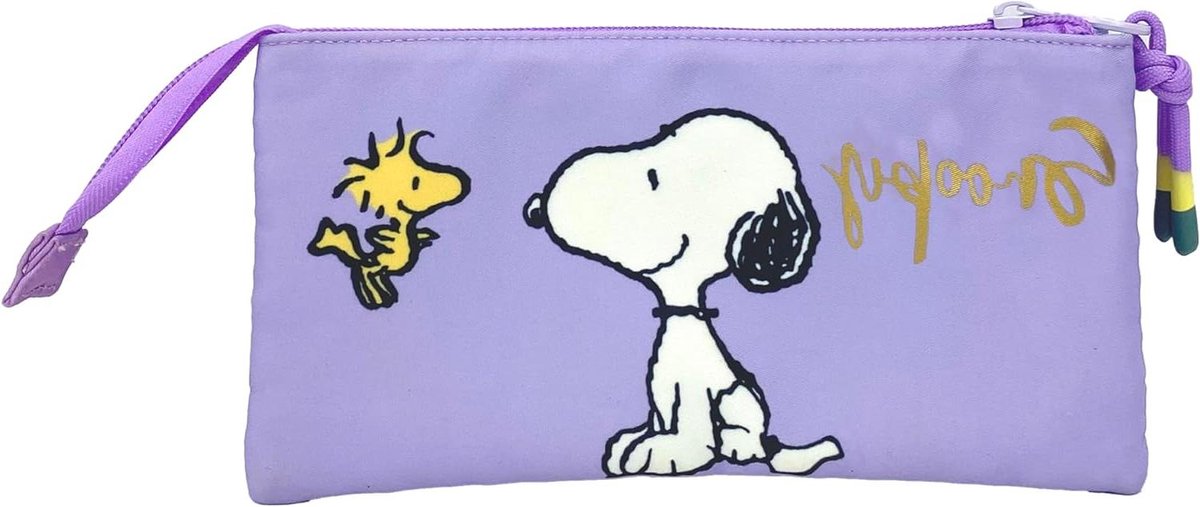Pennenetui - Etui School - Schoolspullen Opbergen - Officieel Product - 22 x 3 x 12 cm - Blauw Paars