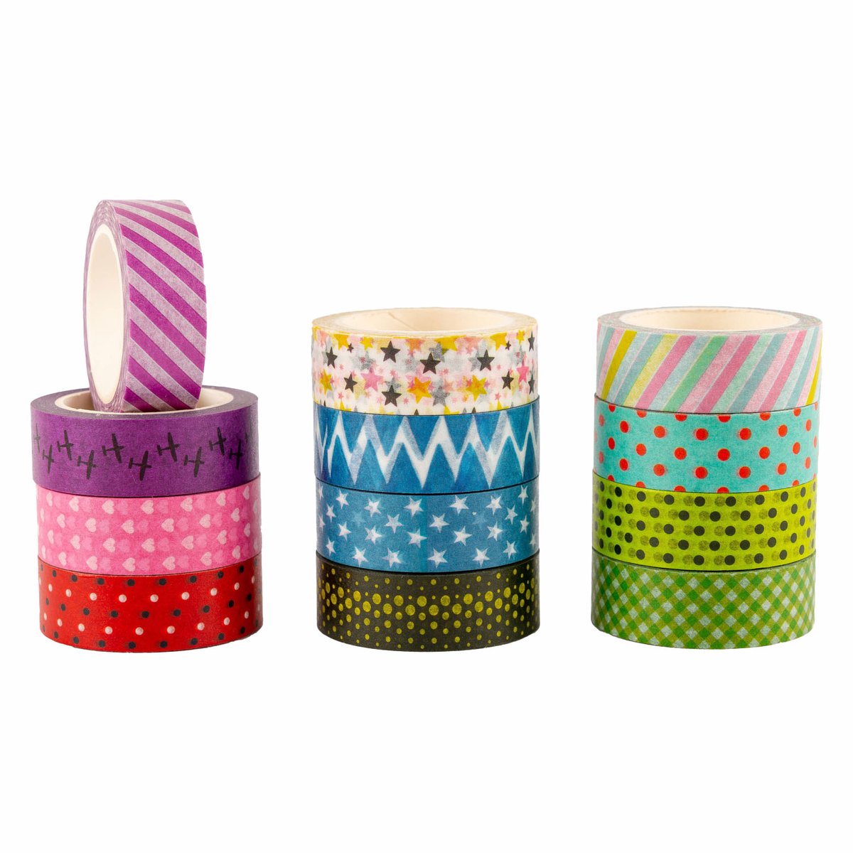 Colorations Washi Tape knutselset 12 rollen kleurrijke patronen papier.