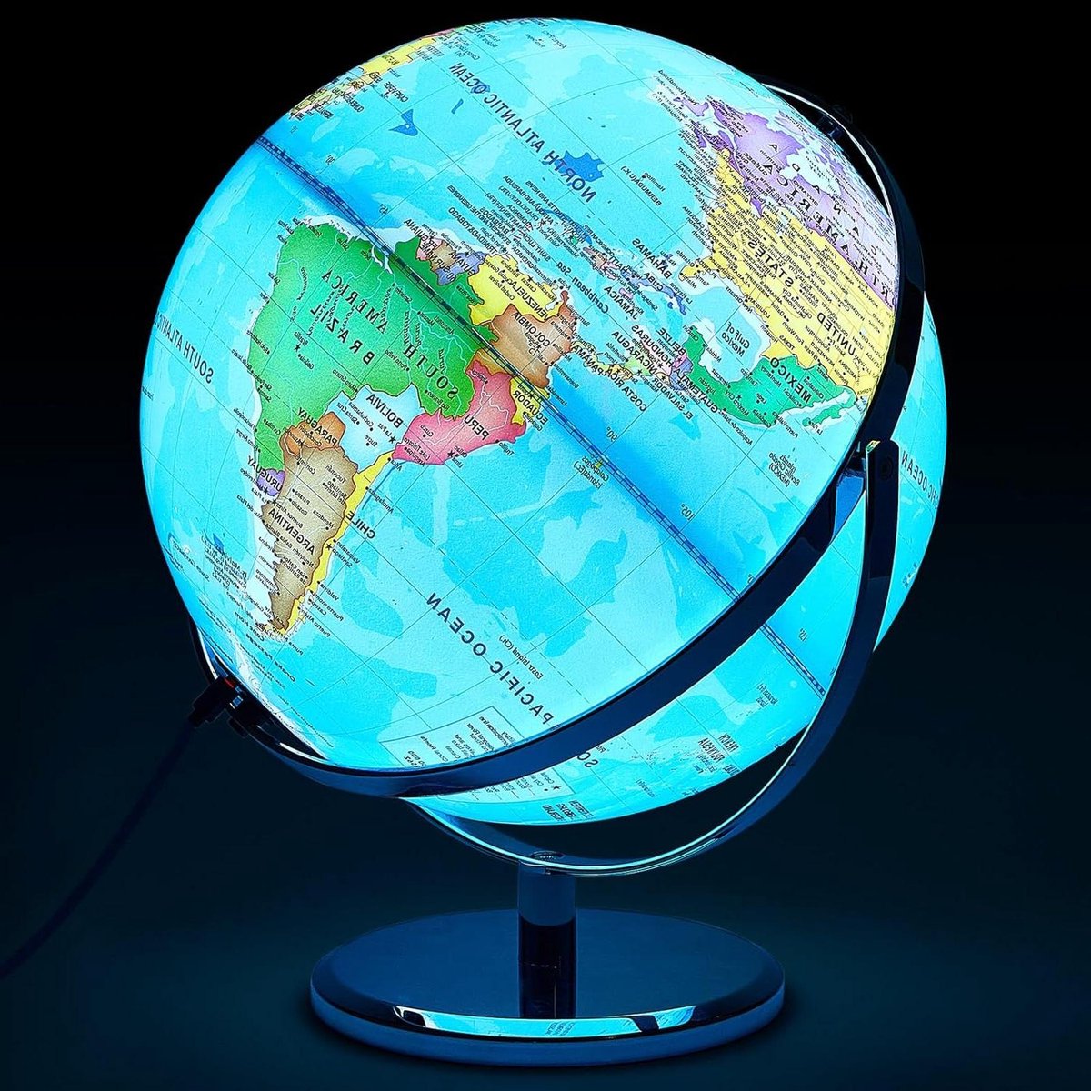Verlichte Wereldbol - Educatieve Globe - Interactief Leren - Herschrijfbaar Oppervlak - 13 inch Diameter - Zoals Afgebeeld
