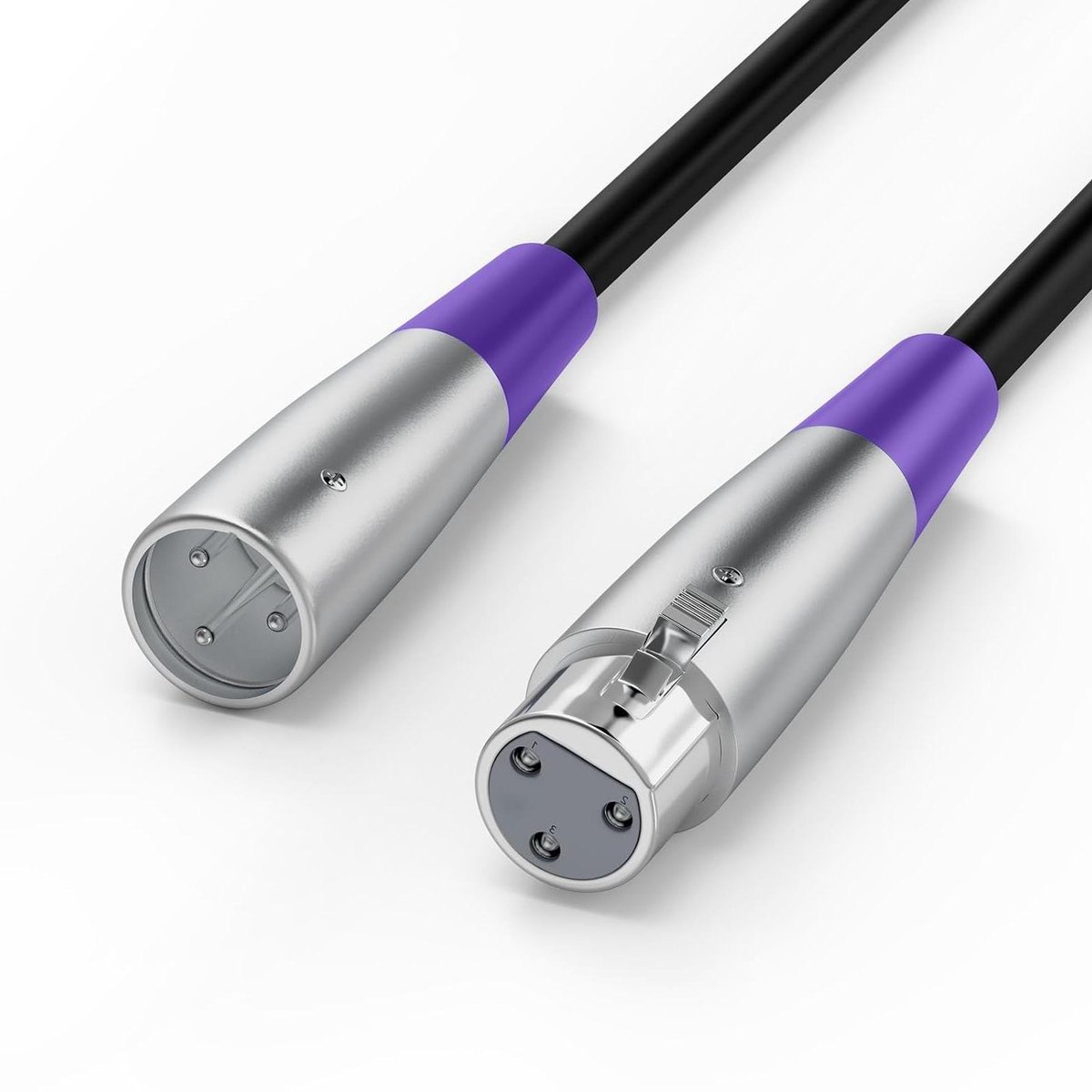 Microfoonkabel - XLR Kabel - Audio Verbinding - Symmetrische Stekker - 18 x 15 x 2 cm - Paars