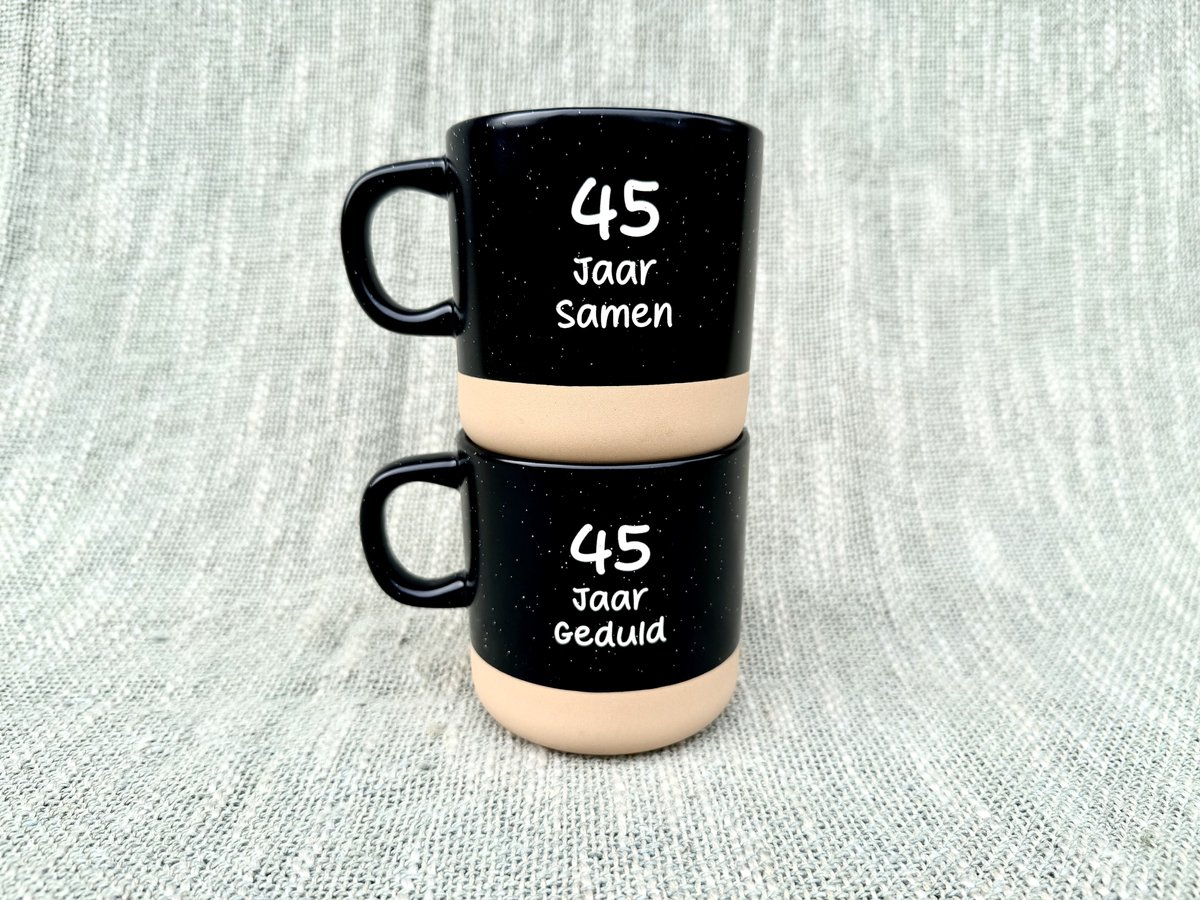 Mokken set - 45 jaar getrouwd - 45 jaar getrouwd versiering - 45 jaar huwelijk - 45 jaar jubileum - 45 jaar getrouwd cadeau - 45 jaar huwelijk - Trouwdag - Trouwdag cadeau - Huwelijkscadeau - Trouwdag jubileum - Jubileum huwelijk