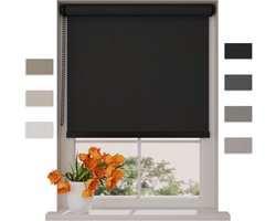 Rolgordijn Verduisterend - Verduisterend Gordijn Gordijnstof - Slaapkamer Privacy - Zonder Boren Montage - 150 x 190 cm - Zwart