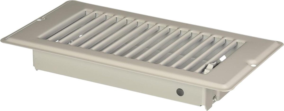 Bodem Register - Vloerrooster Ventilatie - Verwarming Ventileren - Stalen Bodem - 4 x 8 Inch - Wit