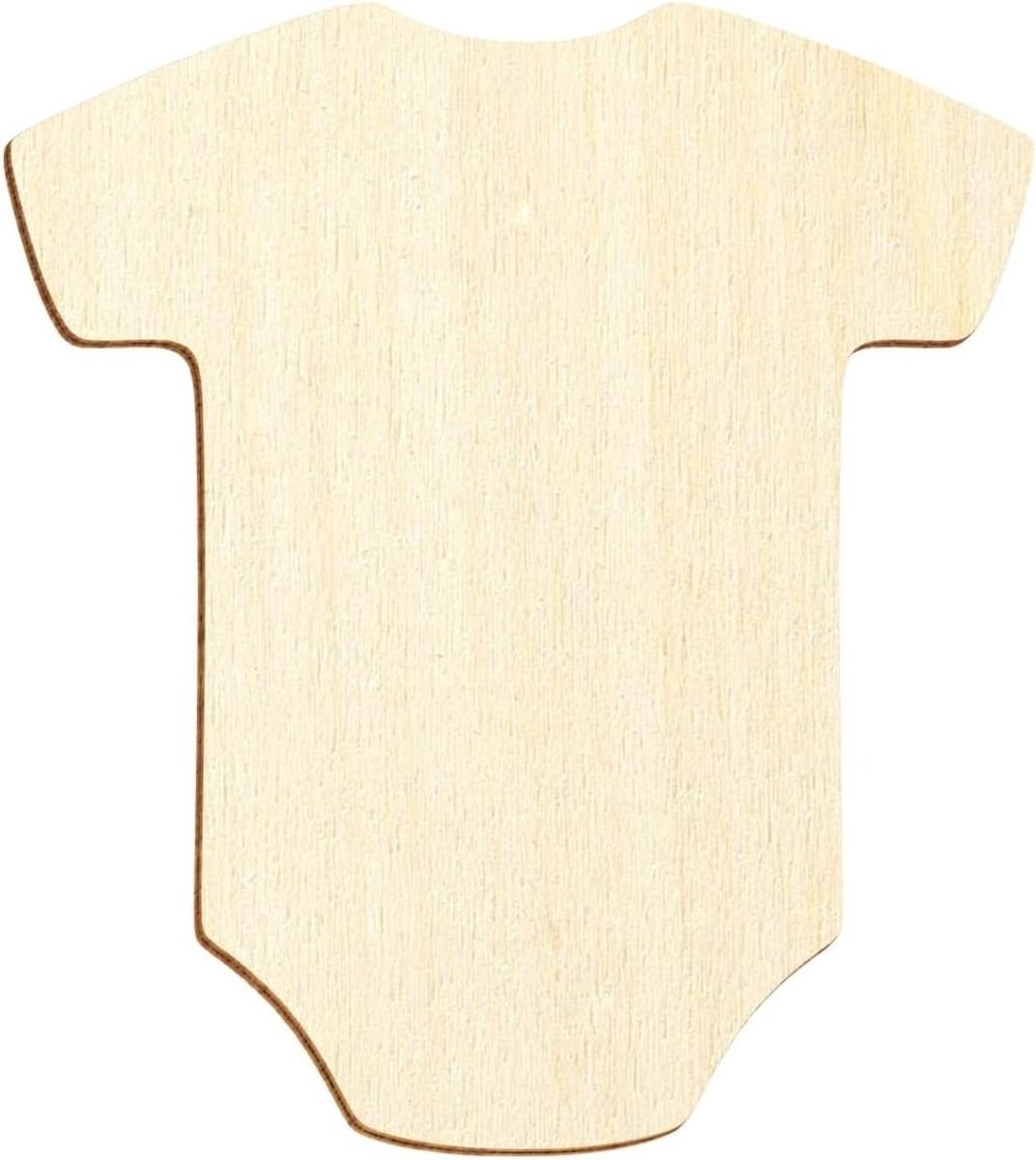 Houten rompers - Decoratie knutselen - Creatief versieren - Gelaserd met bruine rand - 38cm 25 stuks - Natuurlijk hout