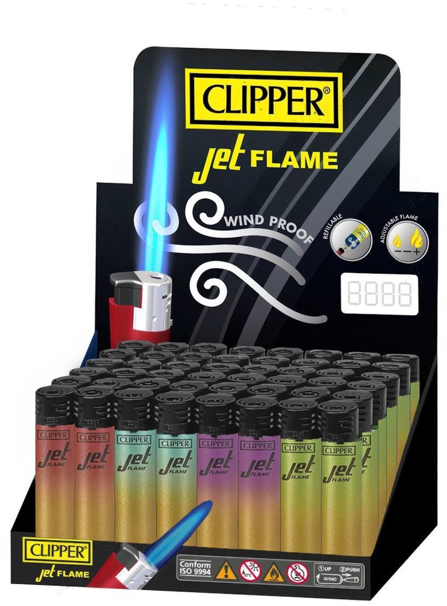 Clipper Jet Flame "Metallic Gradient 5" Display (48 stuks)