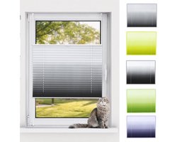 Plisségordijn Blackout - Vouwgordijn Raambekleding - Privacy en Zonwering - Montage zonder boren - 35x130 cm - Grijs