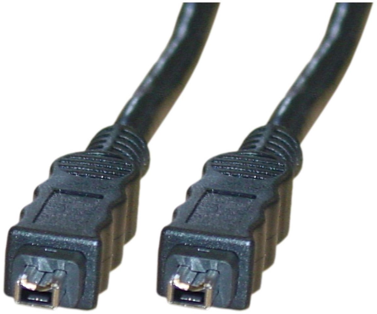 Firewire Kabel - IEEE-1394 Kabel - Data Overzetten - Vaste Connectoren - 9 meter - Zwart