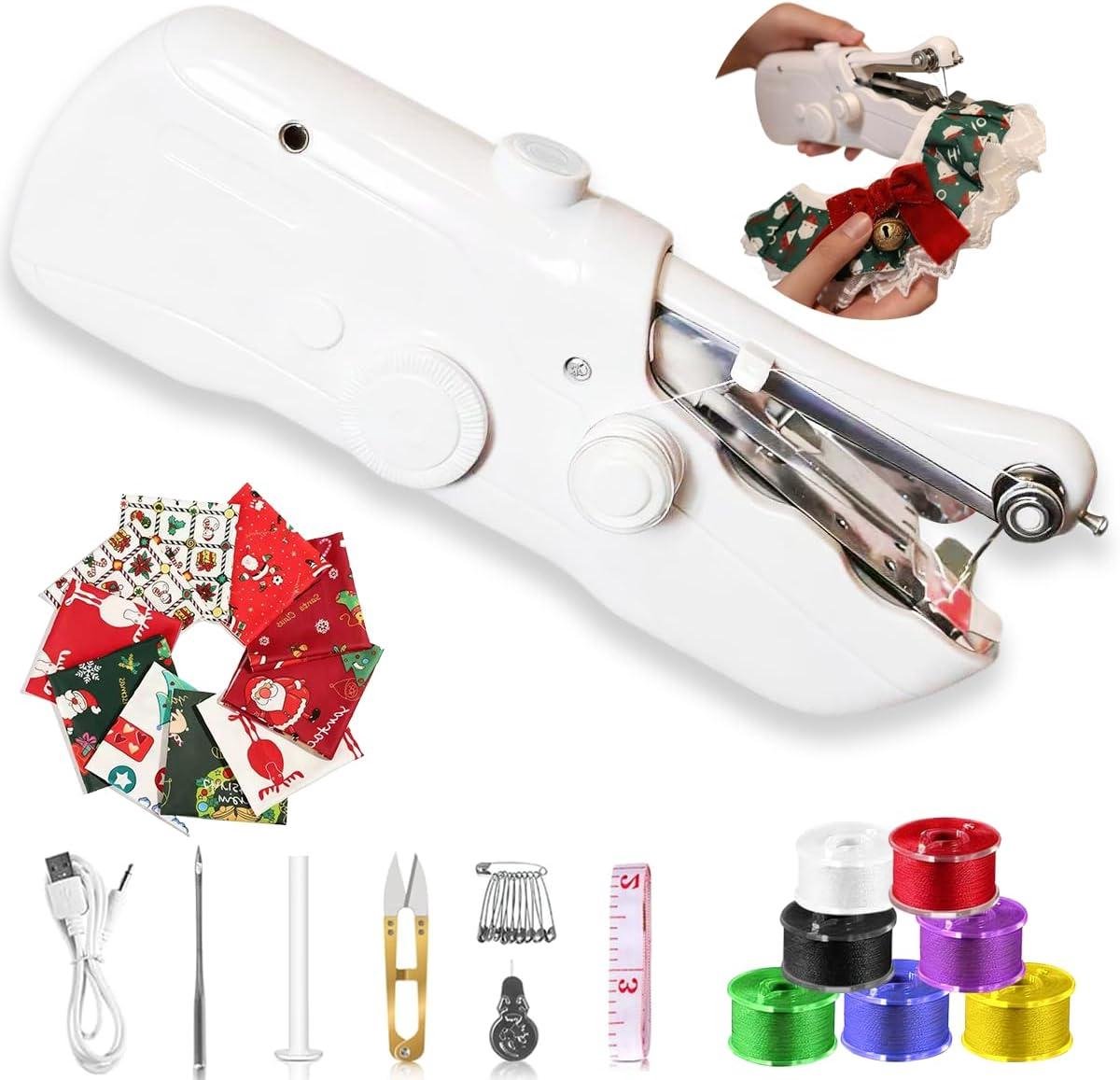 Hand naaimachine - Draagbare machine - Snelle reparaties - Compact ontwerp - 22.9D x 5.1B cm - Wit