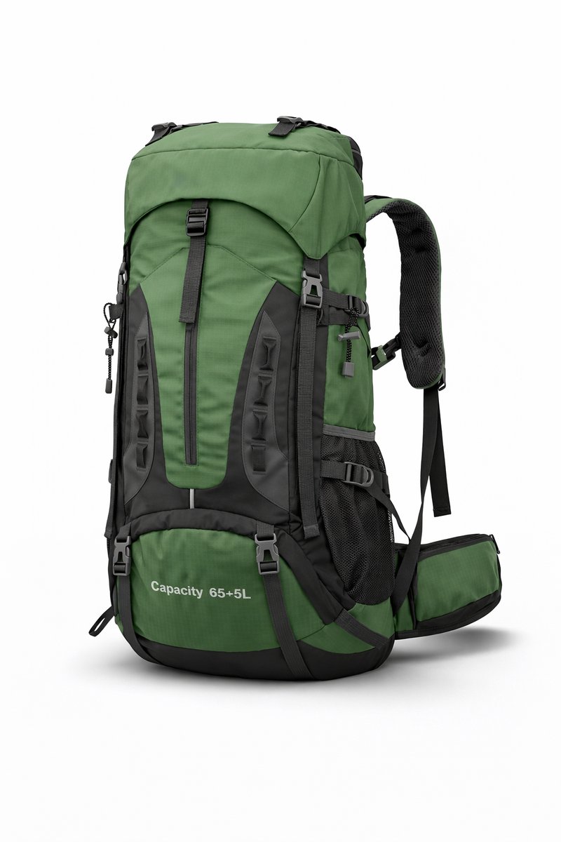 Hiking Rugzak 70L - Trekking rugzak - Waterdicht - Met Regenhoes - Trekking - Groen