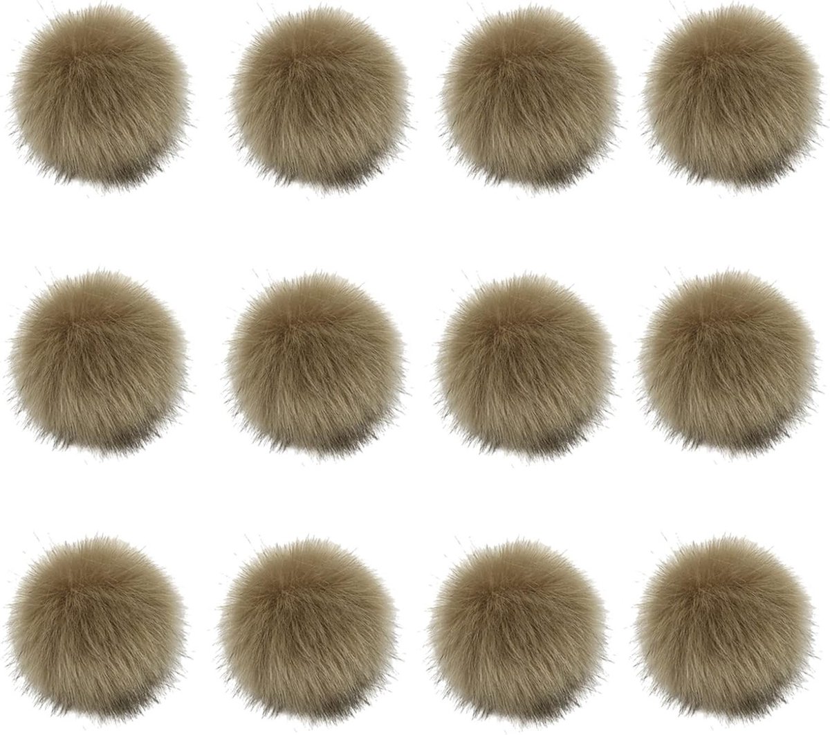 Witte Fluffy Pompoms 12 Stuks voor DIY Projecten, Hoeden, Tassen, Sleutelhangers en Sjaals