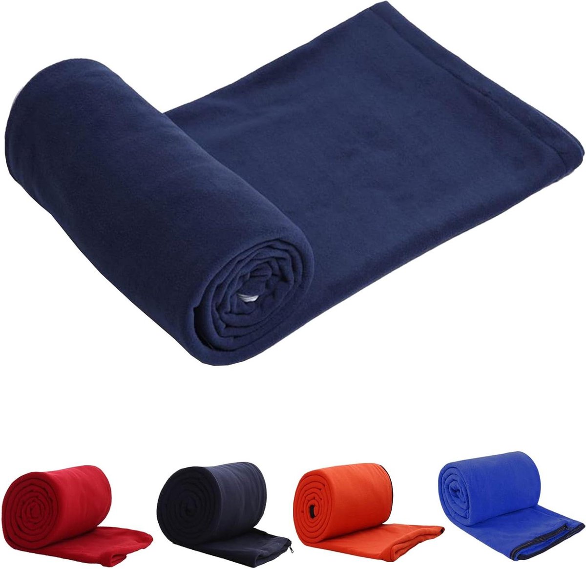 Slaapzak Liner Fleece - Reisdeken Kamperen - Extra Warmte Toevoegen - Machine Wasbaar - 71 x 32 inch - Marineblauw