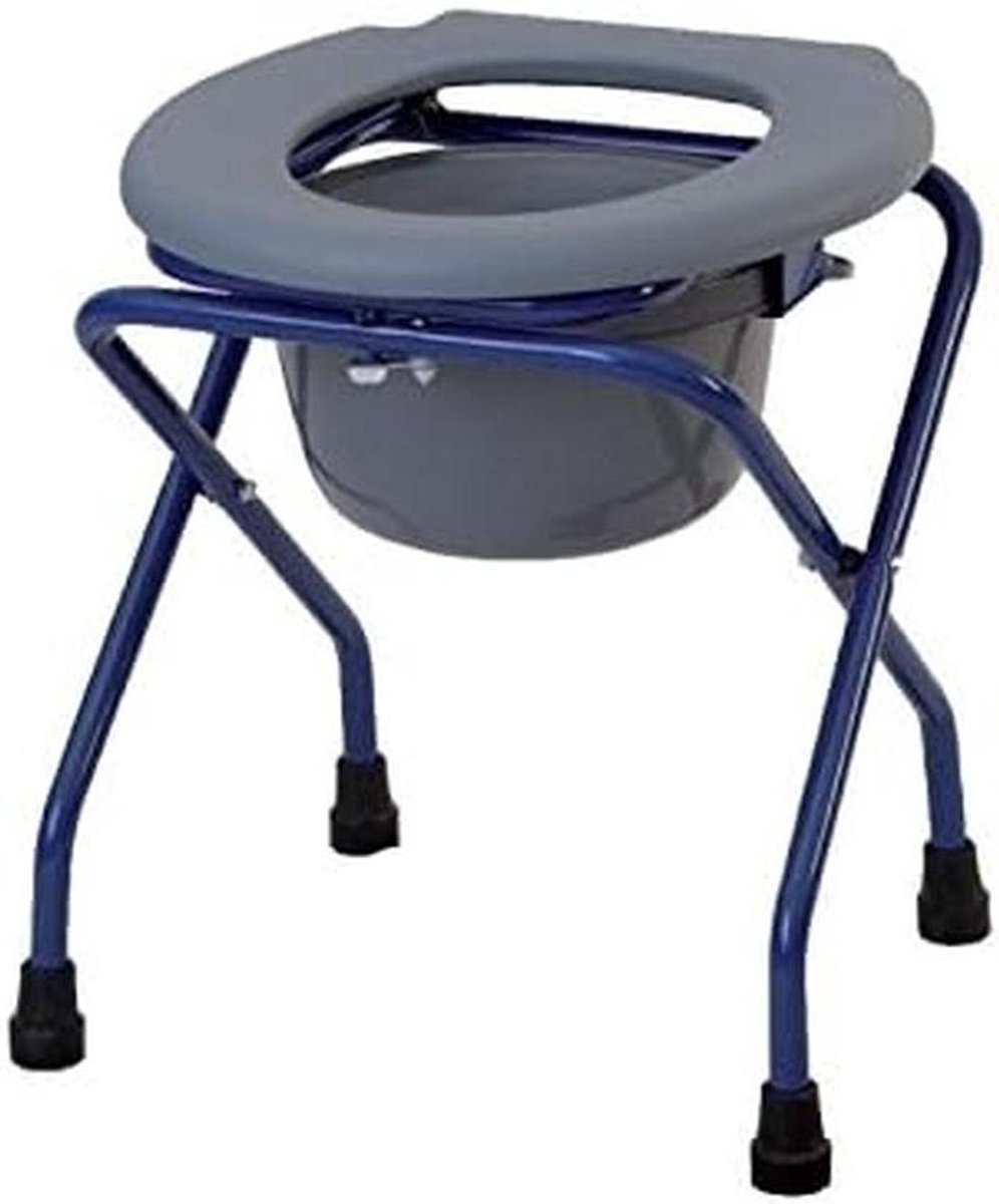 Toiletkruk Opvouwbaar - Toiletstoel Hulpmiddel - Ondersteuning op Toilet - Inklapbaar Frame - 40 x 40 x 46 cm - Blauw