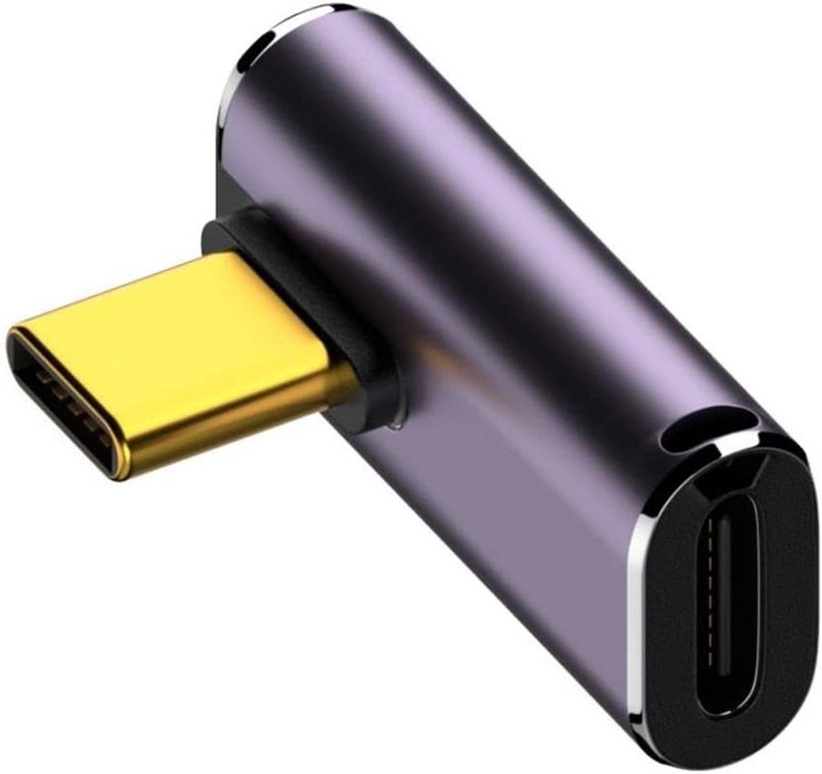USB C Adapter - Type C Connector - Apparaat Aansluiten - Laag Profiel Hoek - 240W 40Gbps - Zwart