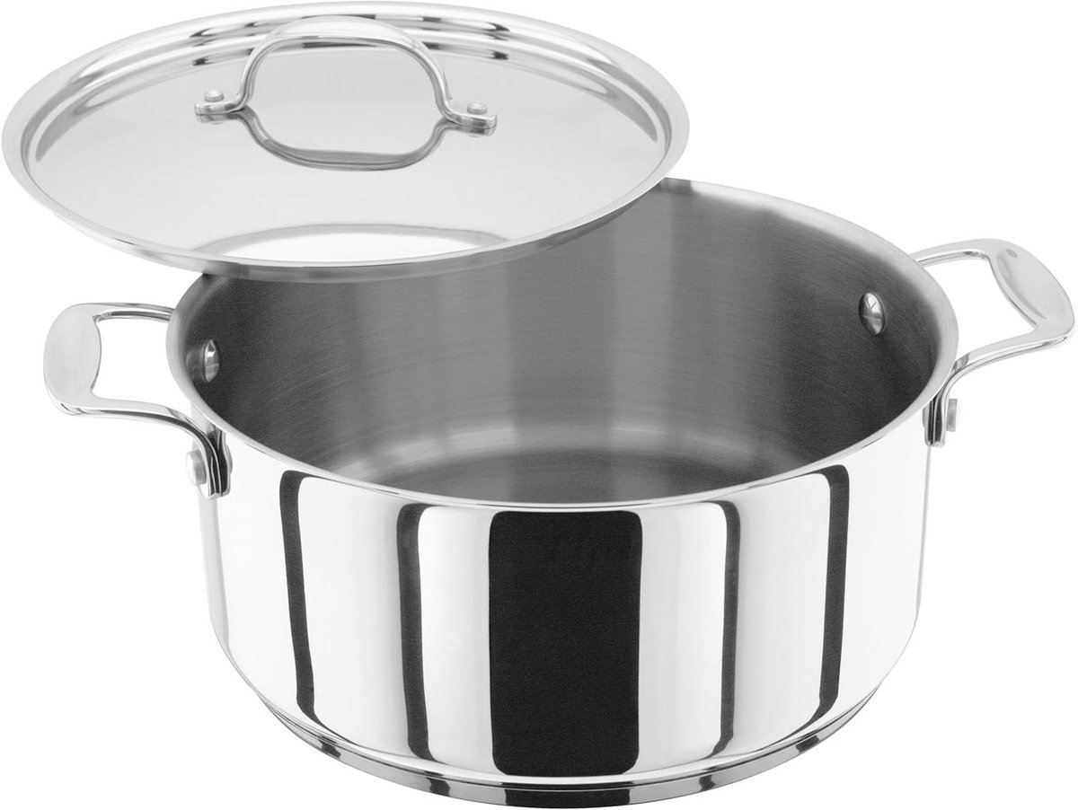 Ovenschaal - Braadpan Casserole - Koken en bakken - Gepolijste afwerking - 24 cm - Zilver