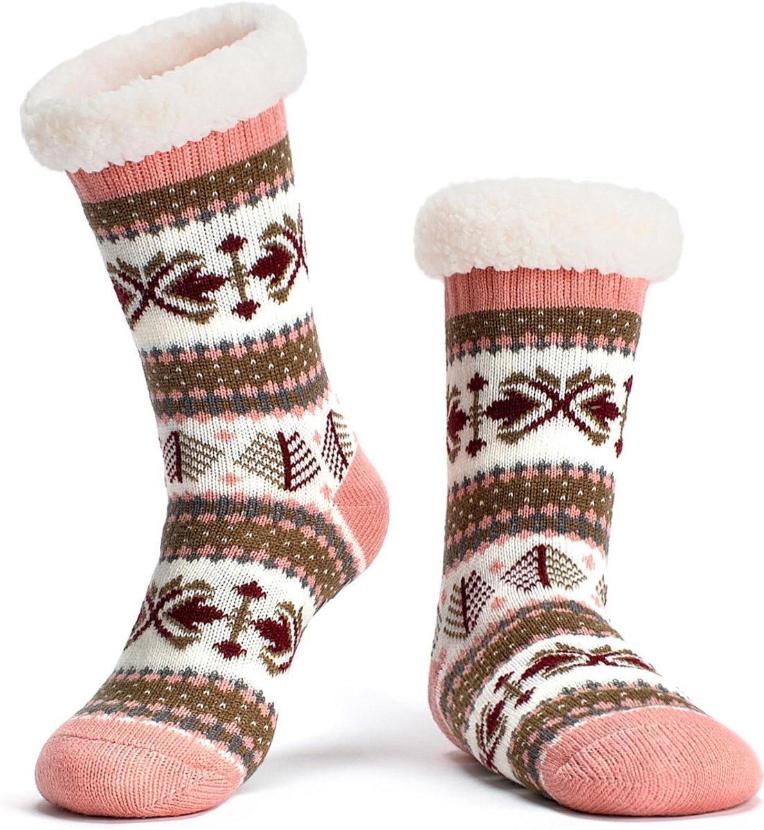 Fuzzy Sokken Dames - Slipper Sokken - Voeten Warm Houden - Met Antislip - One Size - Verschillende Kleuren