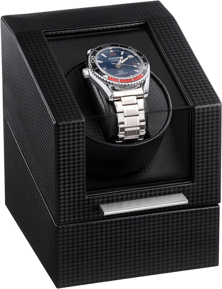 Watch Winder - Opwindbox Horloge - Horloge Opwinden - 120° Acrylvenster - 1 Slot - Zwart