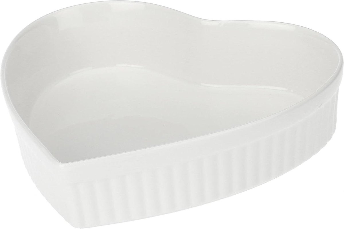 Cupido Hart Bakvorm - Porseleinen Bakje - Taarten Bakken - Innovatief Design - 25 x 25 x 6 cm - Wit
