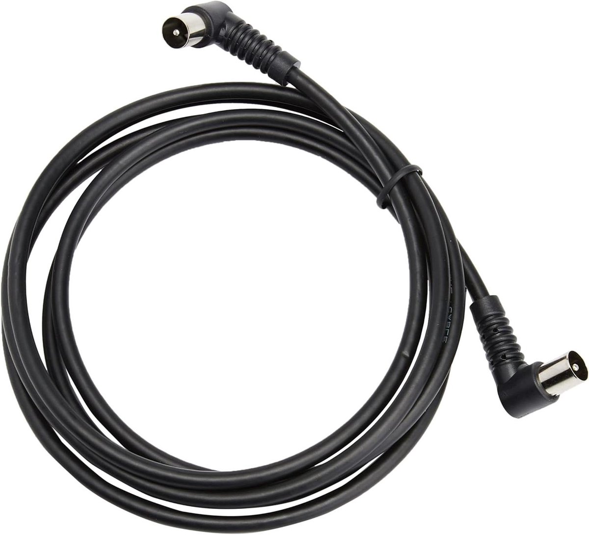 TV Coax Kabel - Antennekabel Verloop - Televisie Aansluiten - 90 Graden Hoekstukken - 2 meter - Zwart