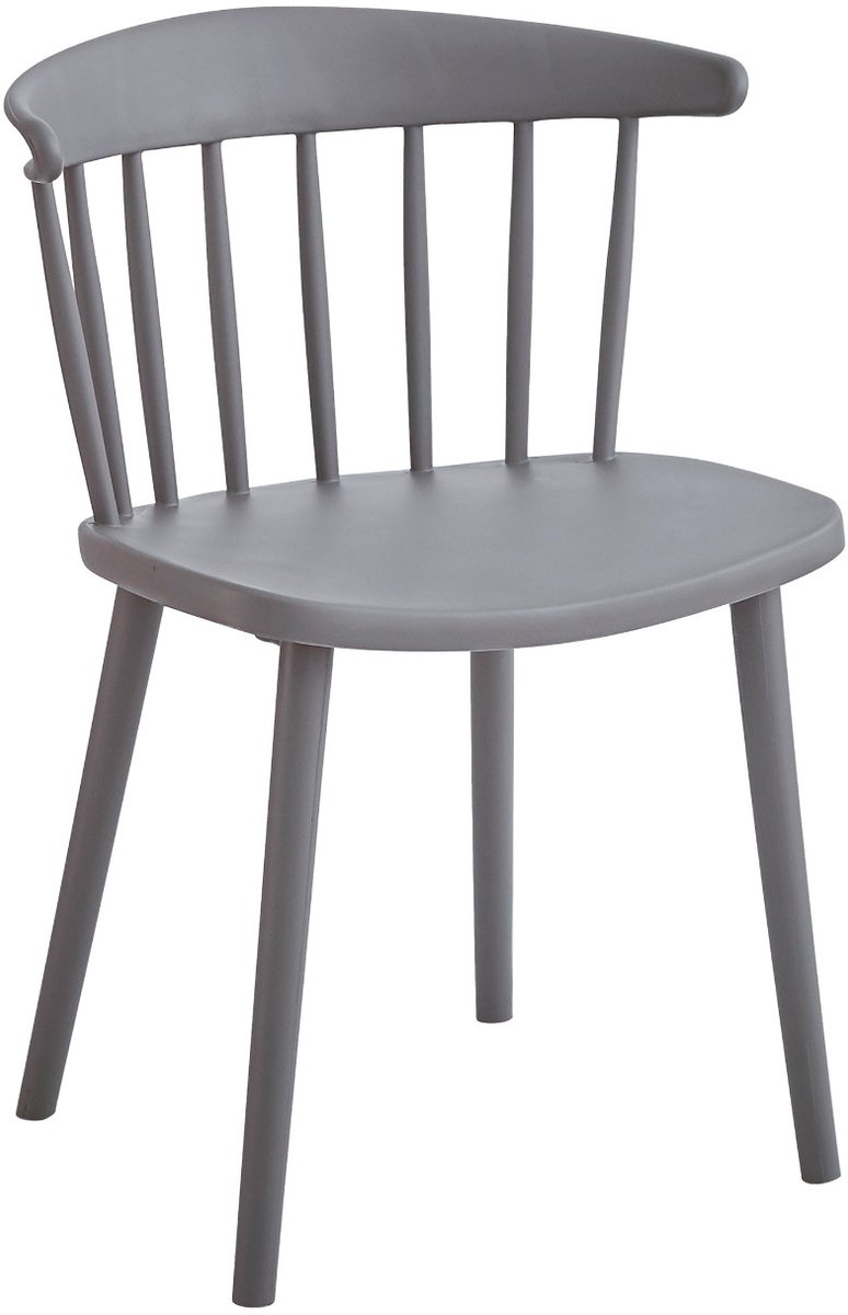 Leitmotiv Stoel Viejo - Antraciet - 57x44x75cm - Set van 4 - Modern - Woonkamer - Slaapkamer