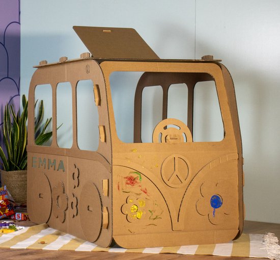 Kartonnen camper - Groot genoeg voor 2 kinderen - Kartent