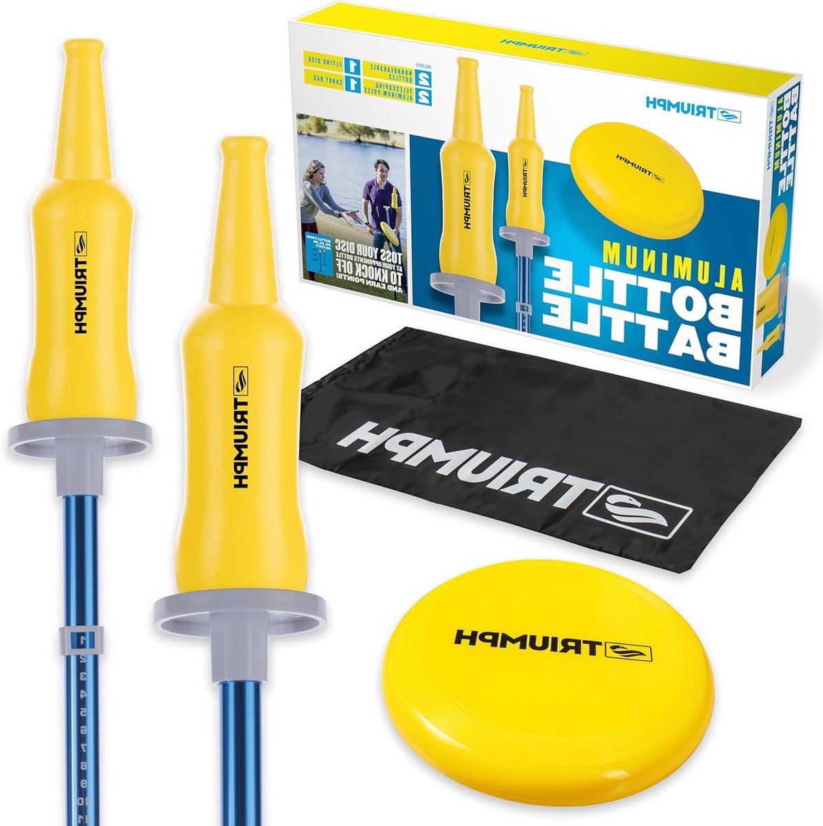 Flesgooi Spel - Schijfspel Outdoor - Buiten Spelen - Inclusief Draagtas - 165 gram schijf - Blauw