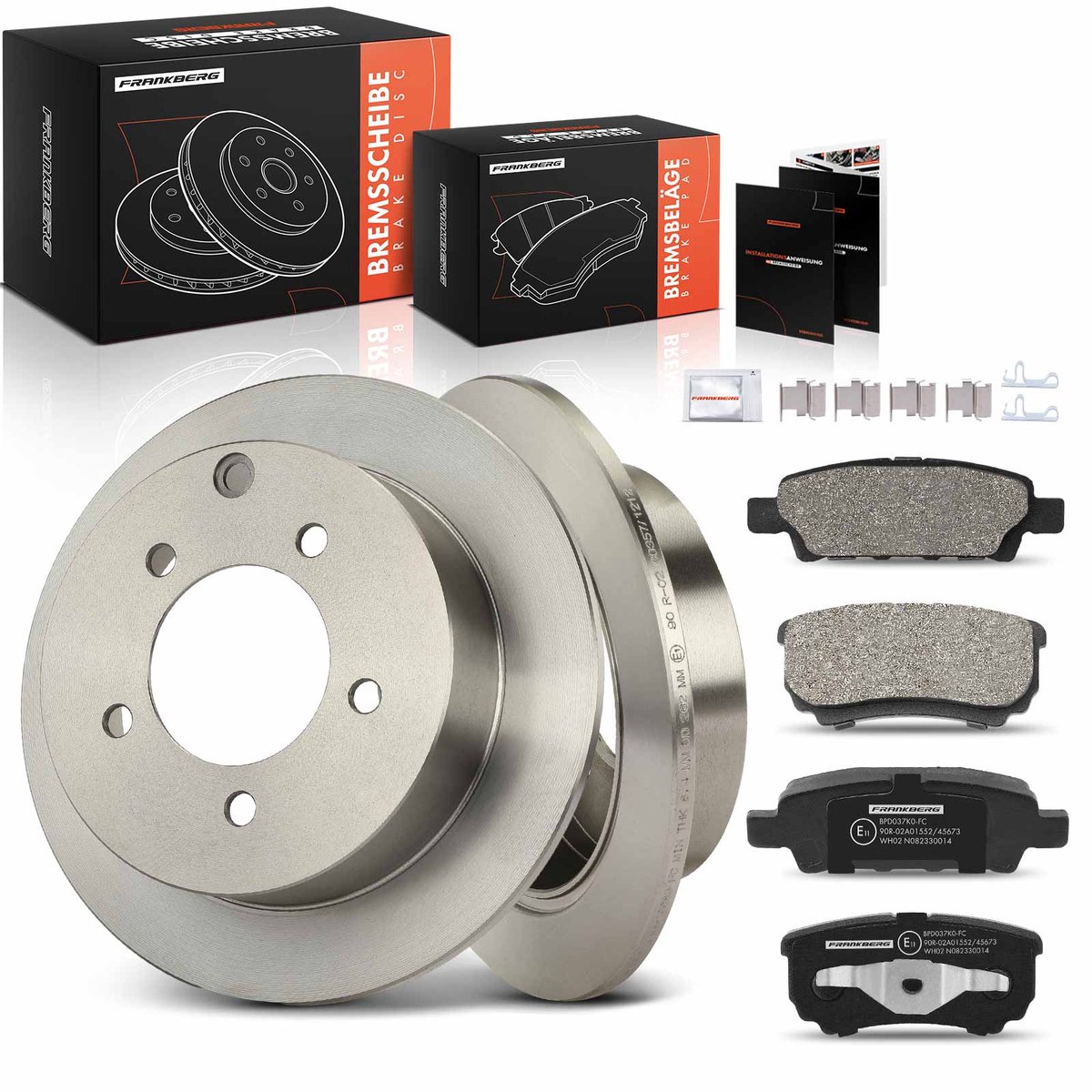 Frankberg 2x remschijven 4x remblokken achteras voor Mitsubishi