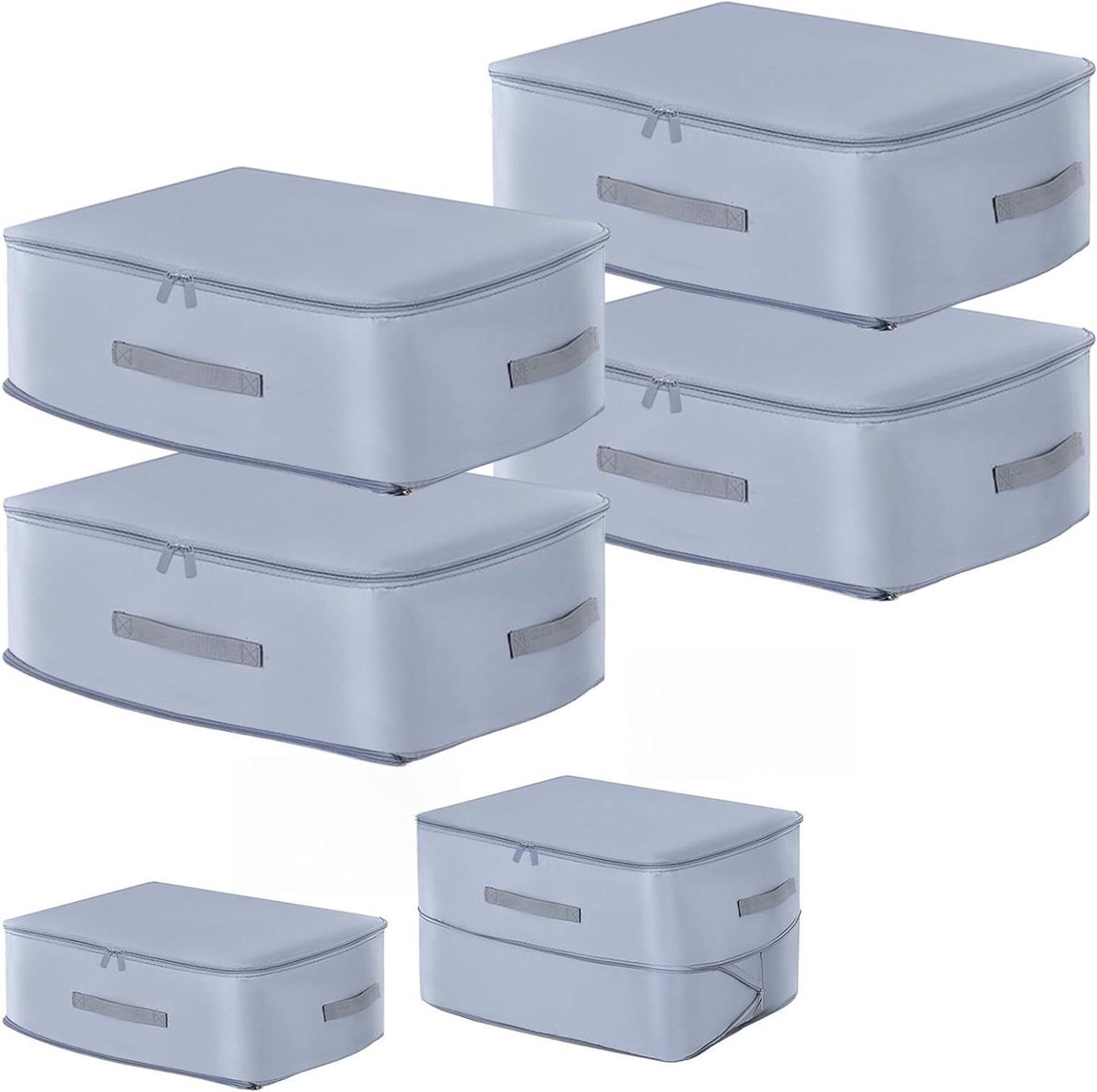 Opbergzakken - Kleding organizers - Ruimte besparen - Zelfcomprimerend - 4 stuks L - Grijs