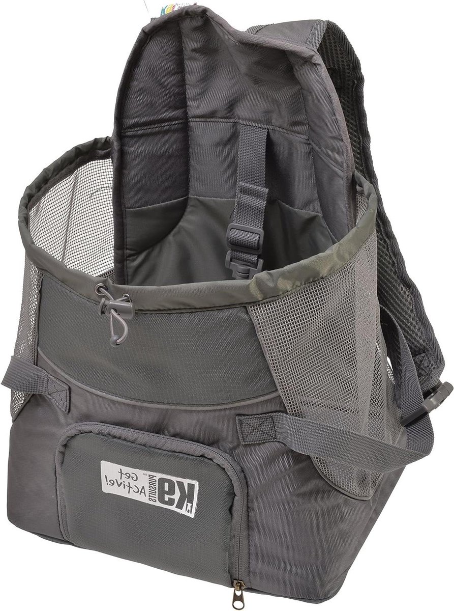 Hondendraagzak voorkant - Puppy tas - Hond meenemen - Gewatteerd comfort - 1 Stück - grijs