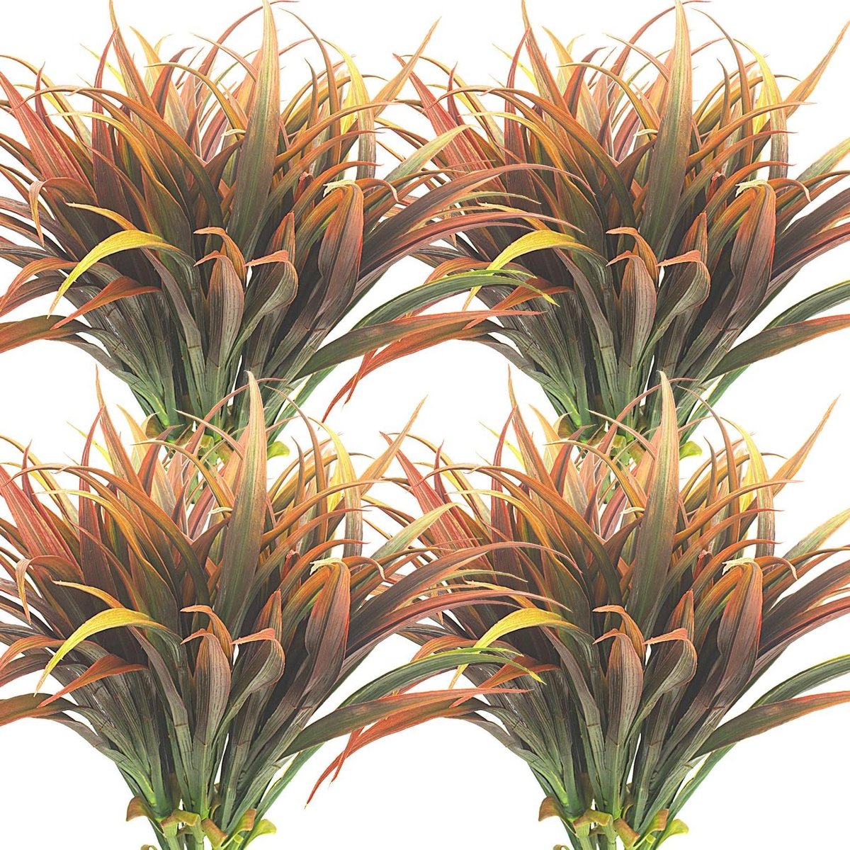 Kunstgras Planten - Nep Grassen Faux - Buiten Decoreren - UV Bestendig - 40 cm hoog - Herfst Oranje