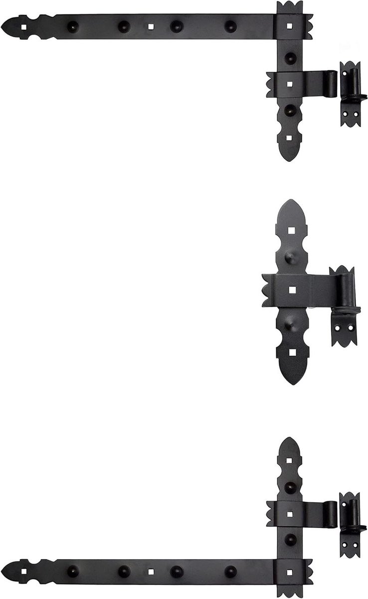 Hoekband Deurband - Knevelband Bevestiging - Deuren Versterken - Gepoedercoat Staal - 600 x 300 mm - Zwart