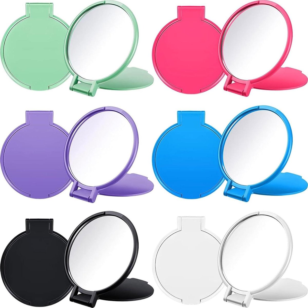 Compacte Spiegels - Reisspiegels Zakspiegels - Make-up Aanbrengen - Opvouwbaar met Stand - 62 x 7 cm - Klassieke Kleuren