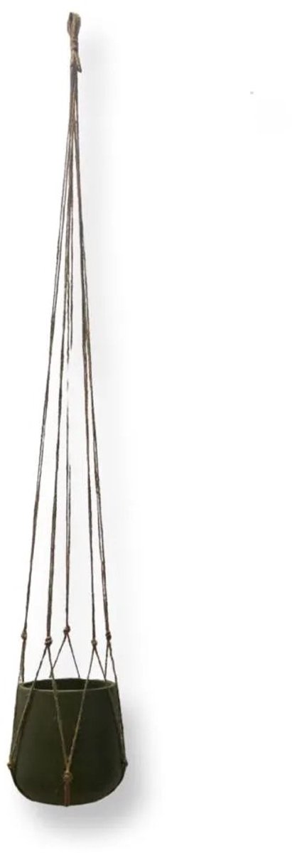 Plantenhanger Zonder Kwast - Jute - 120 cm lang - Geschikt voor Pot met Diameter t/m 20 cm - Handgemaakt in ons Macramé Atelier - Prijs per Stuk - Let op: Exclusief Pot - Inclusief Verzendkosten