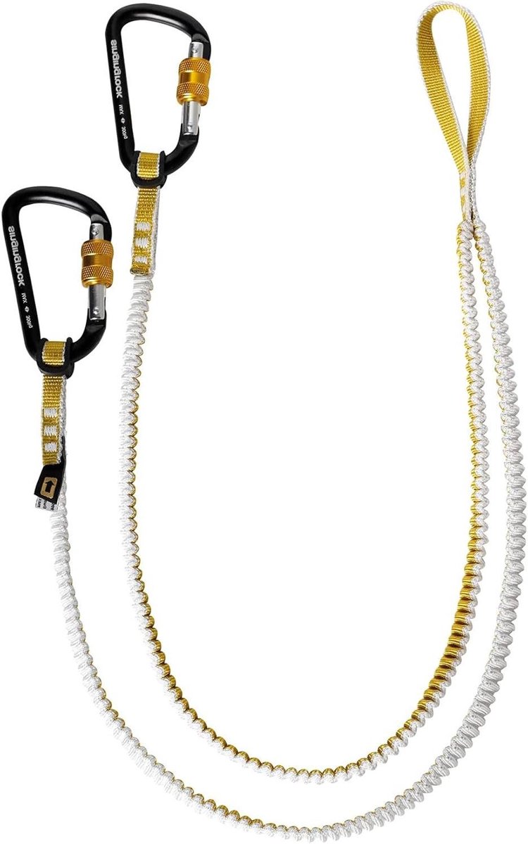 Elastisch Veiligheidssysteem - Bungee Systeem Klimmen - Bergbeklimmen Trekking - Robuust Composietmateriaal - 20 x 10 x 5 cm - Veelkleurig