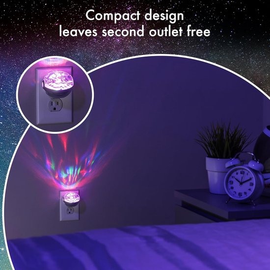 Nachtlampje Projector - Sfeerlicht LED - Ontspannen Slapen - Bewegend Noorderlicht Effect - 120 Volt - Meerkleurig — afbeelding 5
