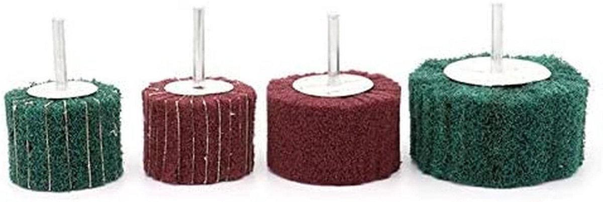 Polijstschijf - Schuurschijf Poetswiel - Metaal Reinigen - Nylon Web Constructie - 25 x 25 x 6mm - Groen