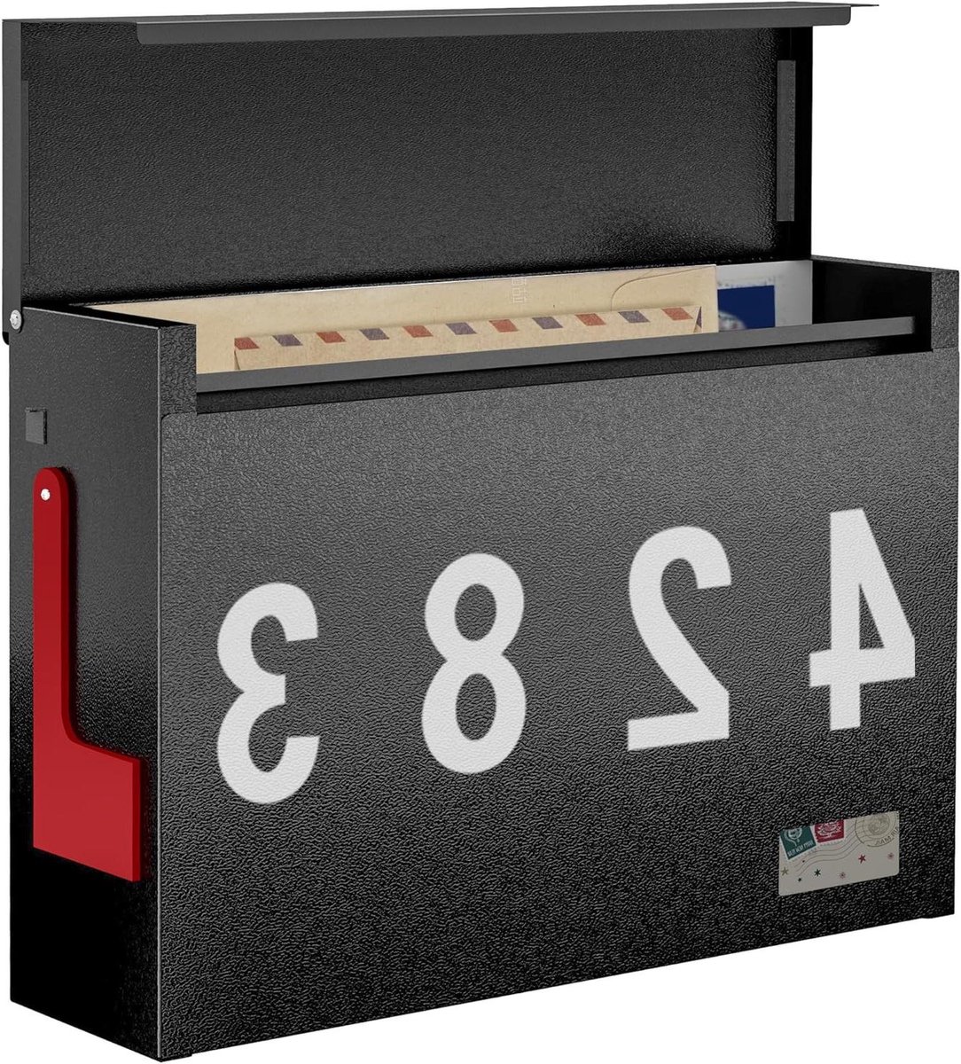 Brievenbus voor buiten - Wand brievenbus - Post ontvangen - Roestbestendige coating - 36x26x10 cm - Zwart