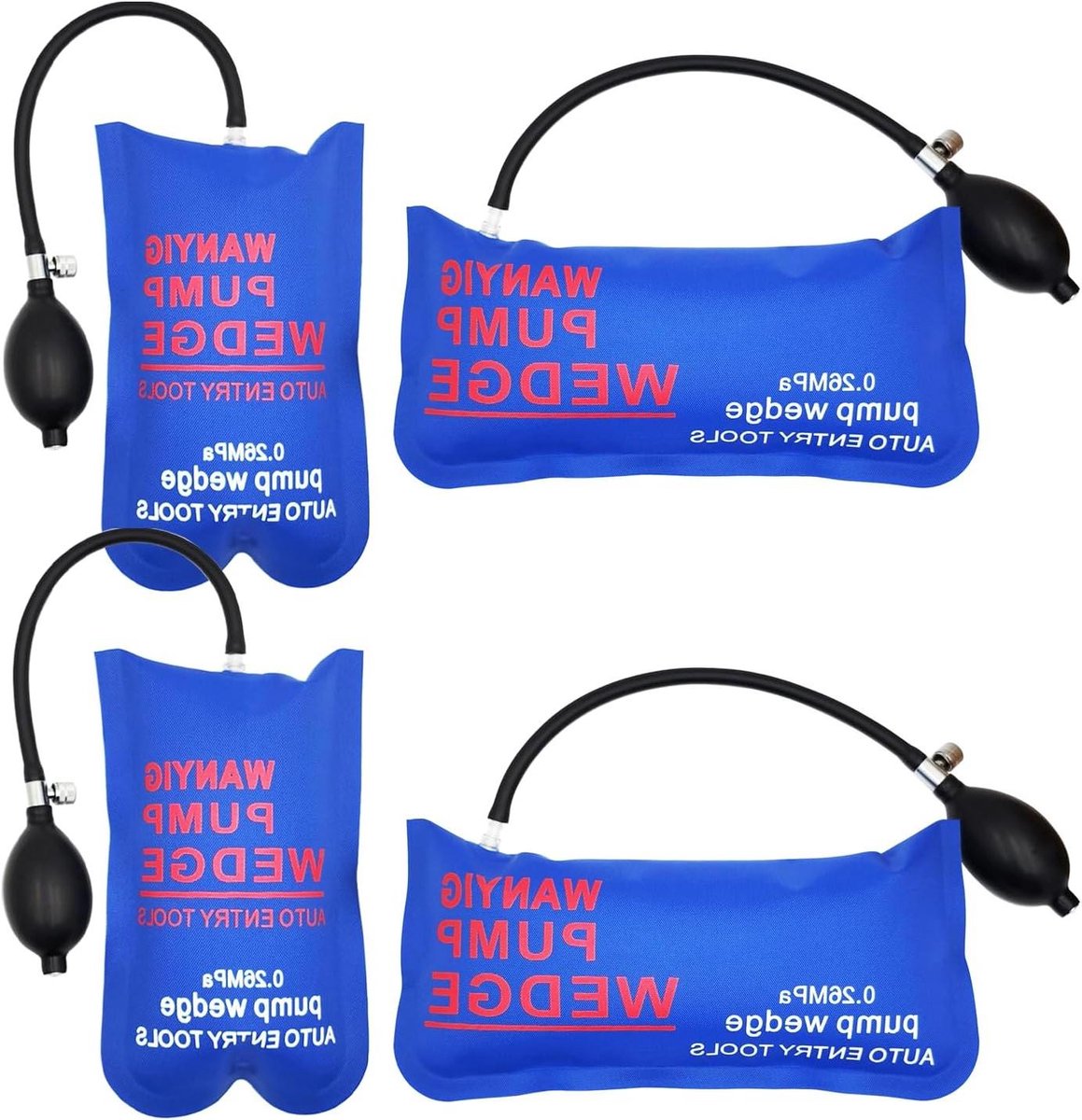 Lucht Wig Pompen - Uitlijning Tool - Deurvenster Installatie - Opblaasbaar Krachtige Pomp - 4 Stuks - Blauw/Zwart