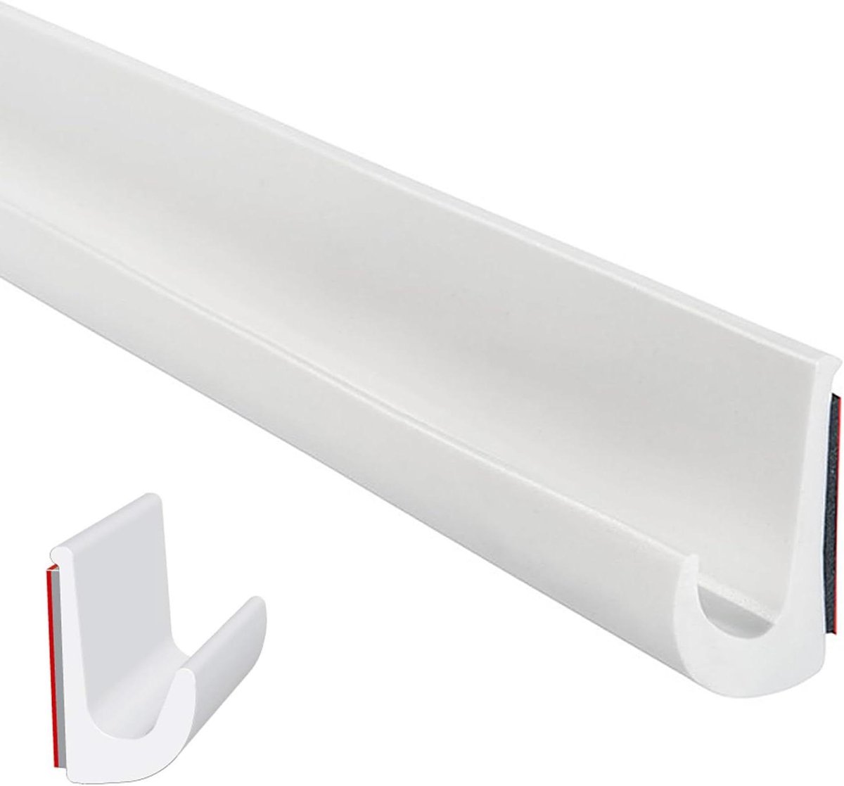 RV Regengoot - J-vormige goot - Waterafvoer voertuig - Zelfklevend PVC materiaal - 23 mm hoog - Wit