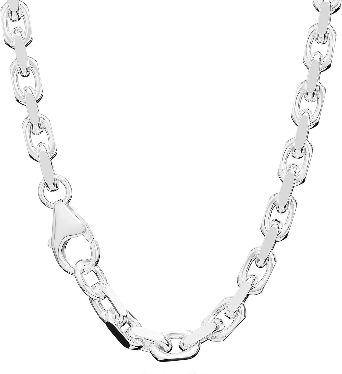 Anker Ketting - Zilveren Ketting Unisex - Dagelijks Gebruik - Gedetailleerd Geknoopt - 50cm - Zilver